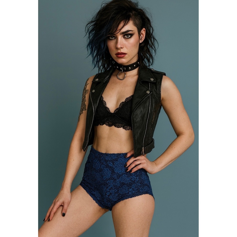 NWT REDValentino NavyLace High-Waisted Shorts Women's Size 40 US 4 $461